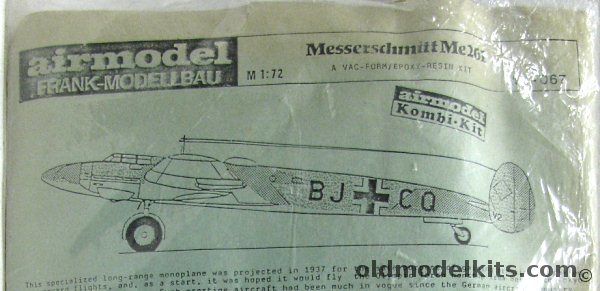 Airmodel 1/72 Messerschmitt Bf-261 (Me-261) Ultra-Long Range Aircraft - Bagged, AM-067 plastic model kit